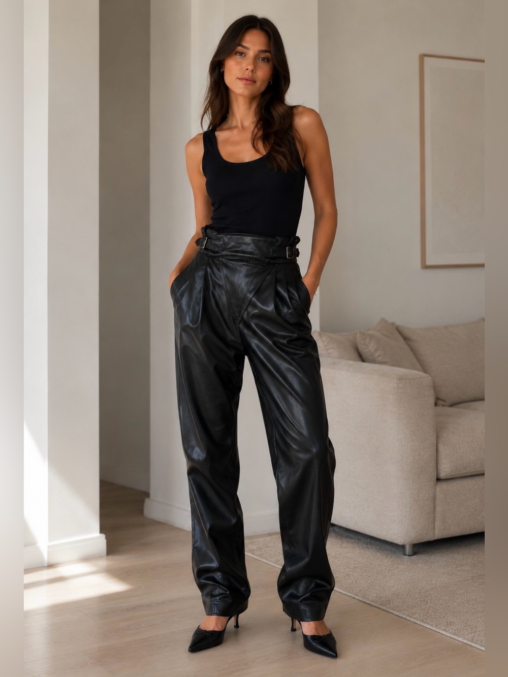 Agolde Vegan Leather Wrap Pant